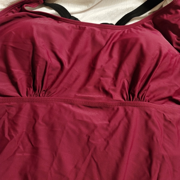 NWT PLUS SIZE TANKINI BOYSHORT ATHLETIC GYM SWIM BATHING SUIT STRAPPY BACK 22W - Picture 12 of 16